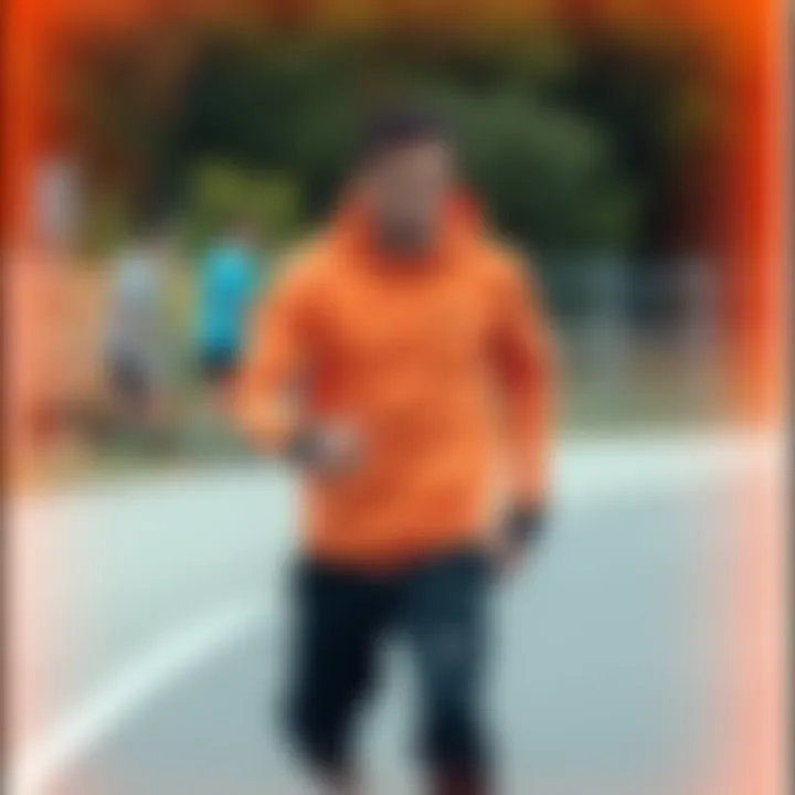 Outdoor activity with Nike orange sweatshirt demonstrating versatility