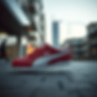 Puma sneakers showcased in a trendy urban setting
