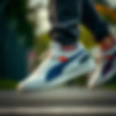 Comfortable and fashionable Puma Velcro sneakers in action