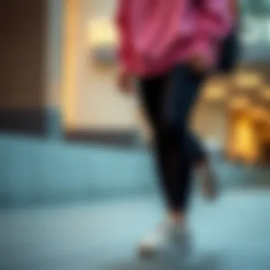 Comfortable shoes paired with sporty attire