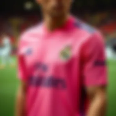 Intricate Design Details of the Pink Jersey Design features of the pink jersey