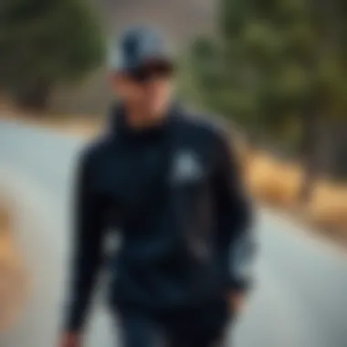 Stylish Salomon tracksuit worn by an athlete during an outdoor activity