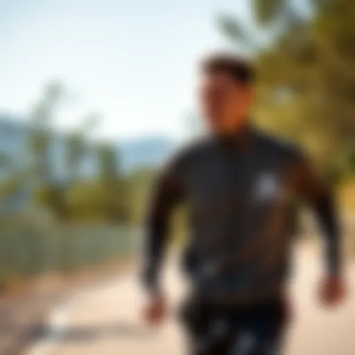 Dynamic outdoor sports scene featuring Salomon tracksuit