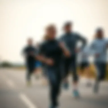 Group of athletes enjoying a run in Salomon tracksuits