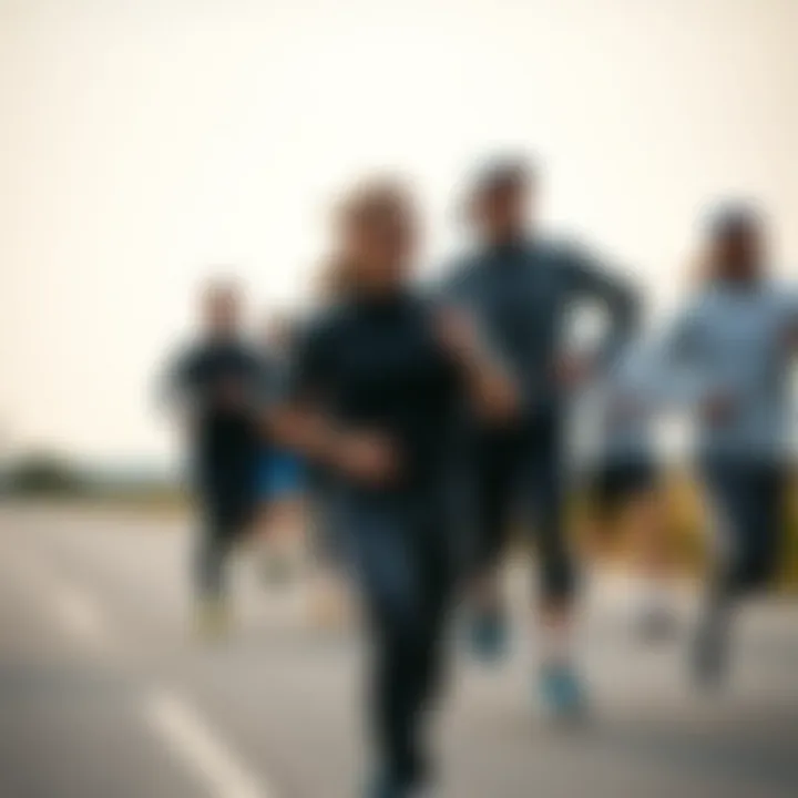 Group of athletes enjoying a run in Salomon tracksuits