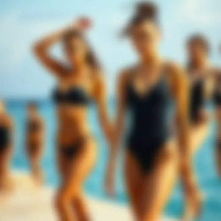 Exploring Elegant Black Swimsuit Styles Diverse styles of black swimsuits displayed elegantly