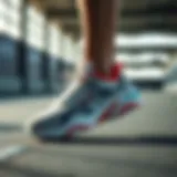 Skechers 220034 Innovative Design The innovative design of Skechers 220034 shoes in a dynamic setting