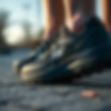Close-up of Skechers footwear technology for enhanced performance.