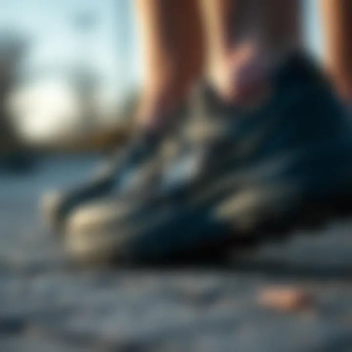 Close-up of Skechers footwear technology for enhanced performance.