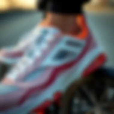 Close-up of Skechers innovative design details