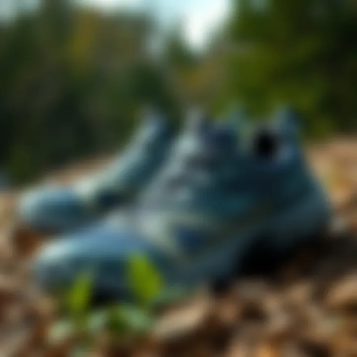 Skechers outdoor shoes displayed in a natural setting.