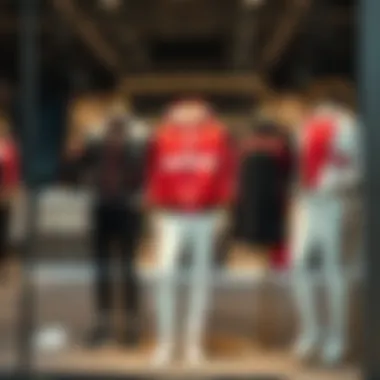 A collection of trendy sports outfits displayed elegantly