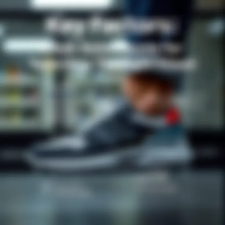 Key Factors for Selecting the Right Sneakers An illustration showing essential factors to consider when choosing sneakers.