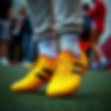 Street style fashion featuring vibrant football boots