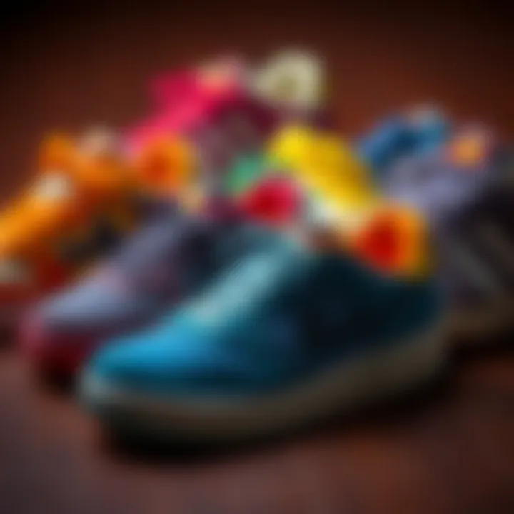 Colorful Sneaker Choices A vibrant selection of sports sneakers