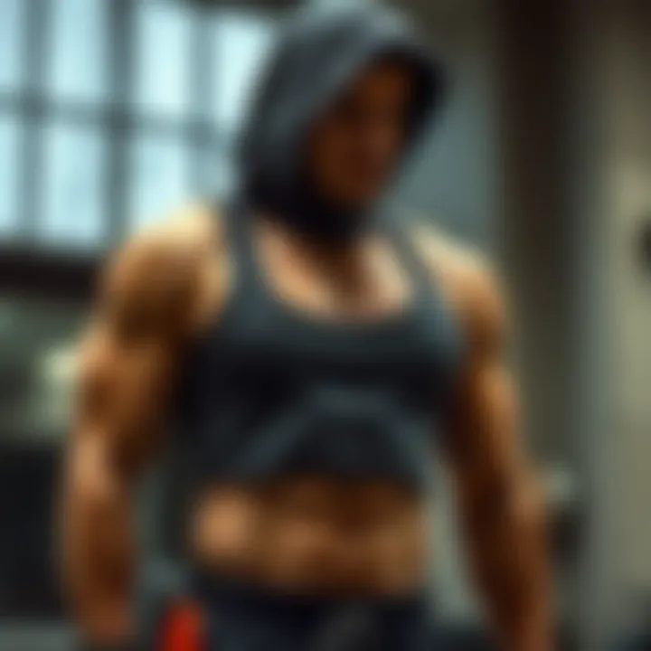 Fashionable sportswear showcasing abdominal muscles