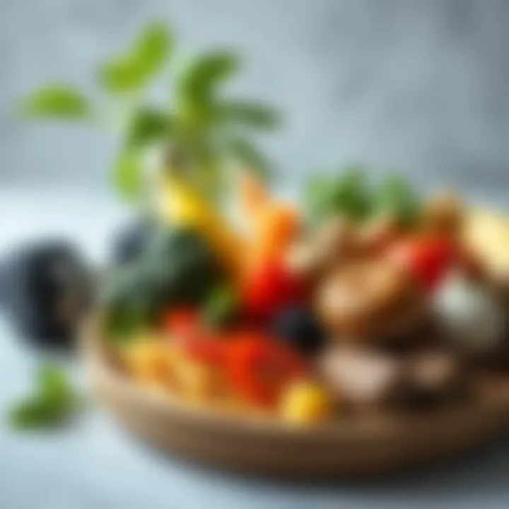 Illustration of a balanced meal with healthy foods