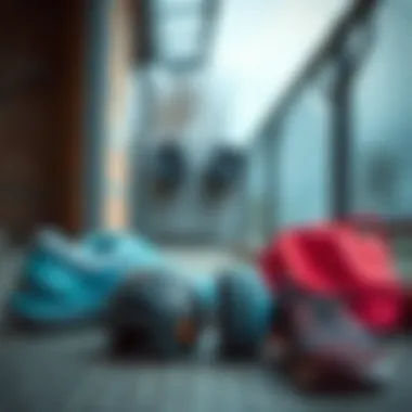 Athletic gear ready for a refreshing break