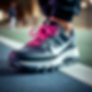 Close-up of advanced cushioning technology in a sports shoe