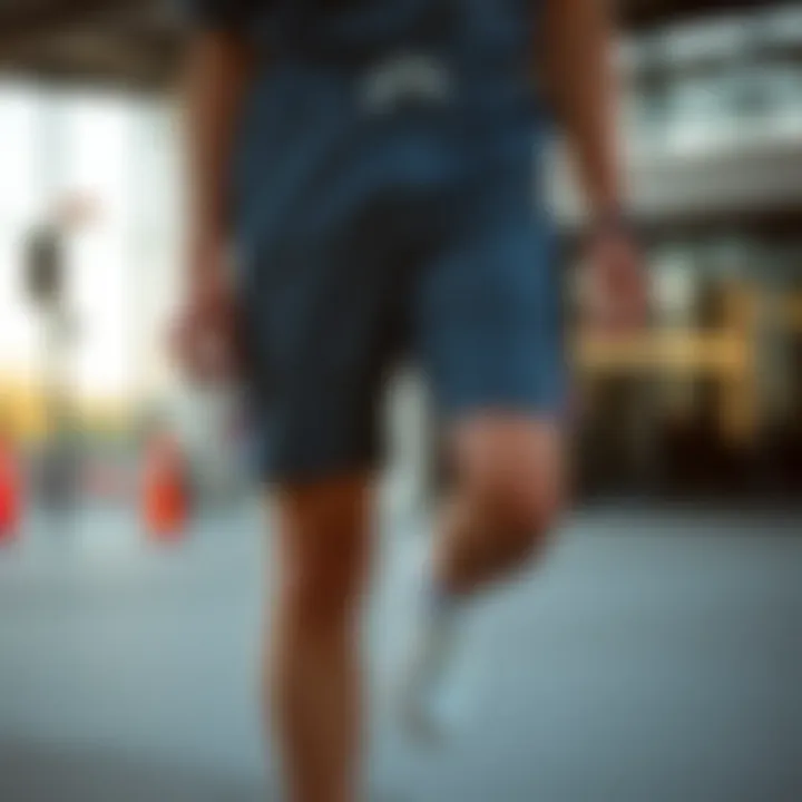 A versatile outfit featuring sports shorts in a casual setting