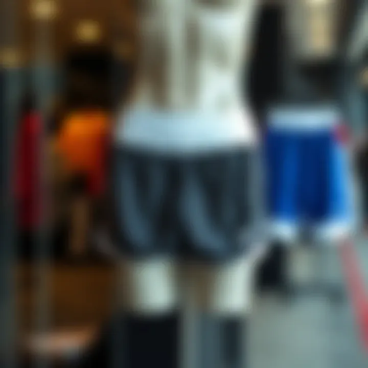Stylish sports shorts displayed on a mannequin