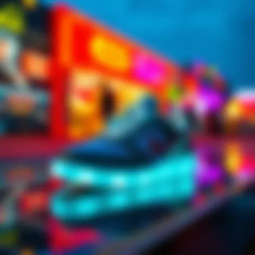 Stylish Light-Up Shoes Stylish light-up shoes on a vibrant display