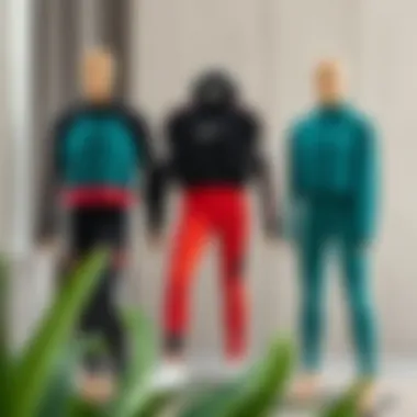 Trendy activewear collection displayed on a stylish backdrop.