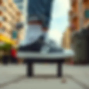 Trendy canvas shoes displayed in an urban environment