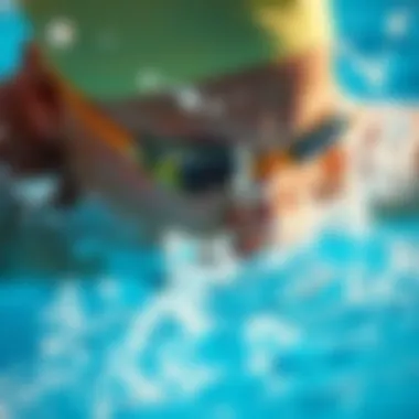 A close-up of water splashes representing the vitality of swimming.